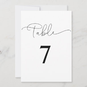 White and Black Modern Elegance table number
