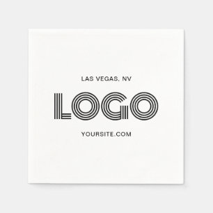 White and Black Modern Logo Napkin