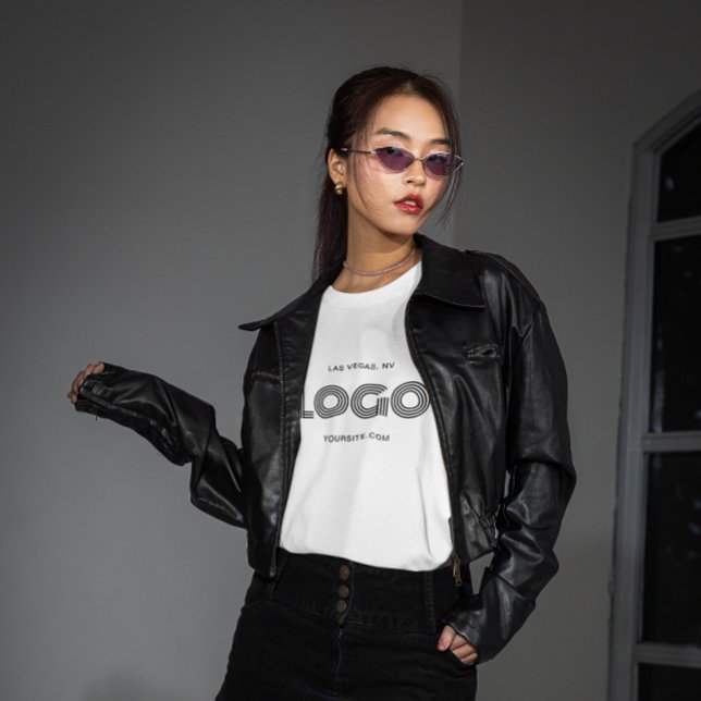 White and Black Modern Rectangular Logo T-Shirt (White and Black Modern Rectangular Logo T-Shirt)