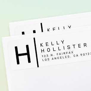 White and Black   Modern Return Address