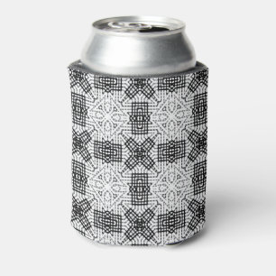 White and black openwork geometric pattern Anna Can Cooler