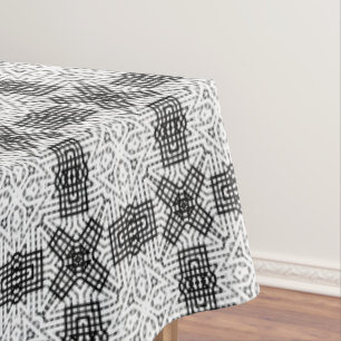 White and black openwork geometric pattern Anna Tablecloth