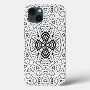 White and black openwork geometric pattern Elsa iPhone 13 Case