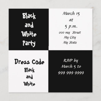 White and Black Party Invitation