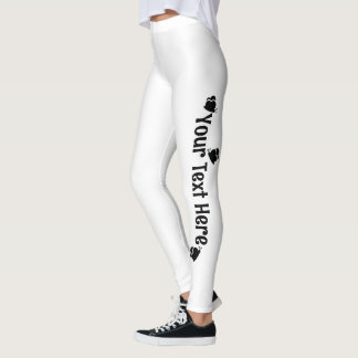 White and Black Personalised Butterfly Name Leggings