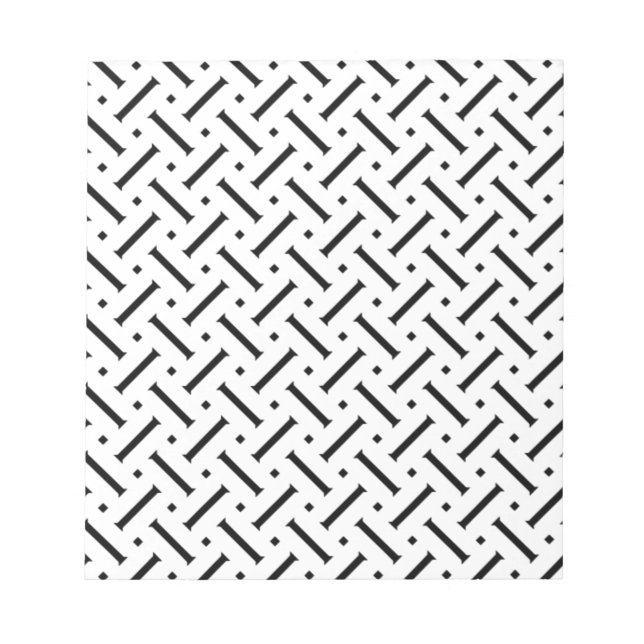 White And Black Plaid Notepad (Front)