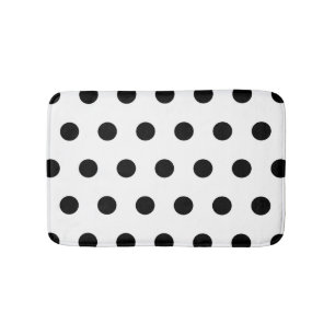White and Black Polka Dot Bath Mat