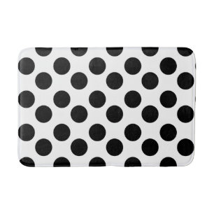 White and Black Polka Dot Foam Bath Mat