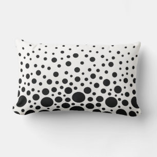 White and black polka dot lumbar cushion