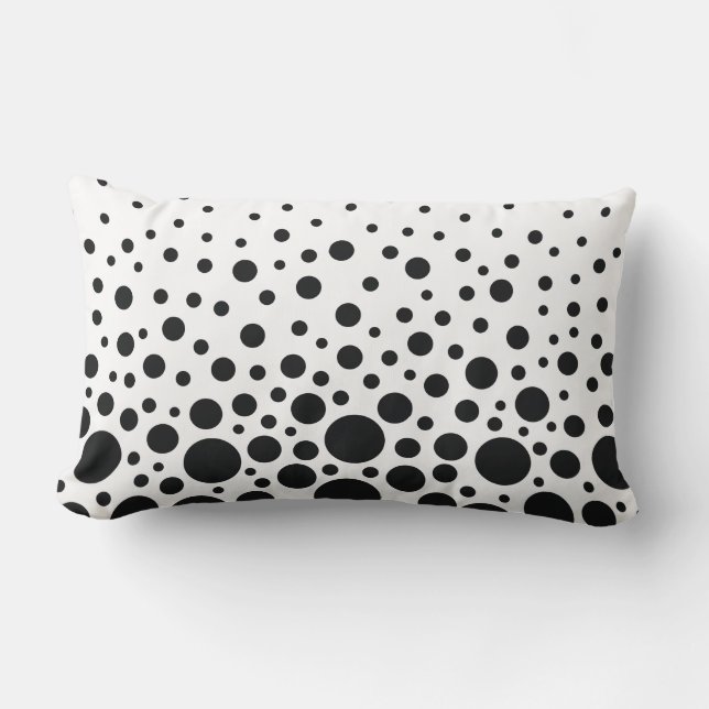 White and black polka dot lumbar cushion (Front)