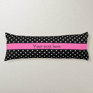 White and Black Polka Dot Pattern Body Cushion