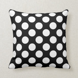 White And Black Polka Dot Pattern Cushion