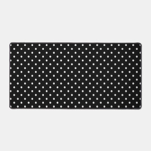 White and Black Polka Dot Pattern Desk Mat