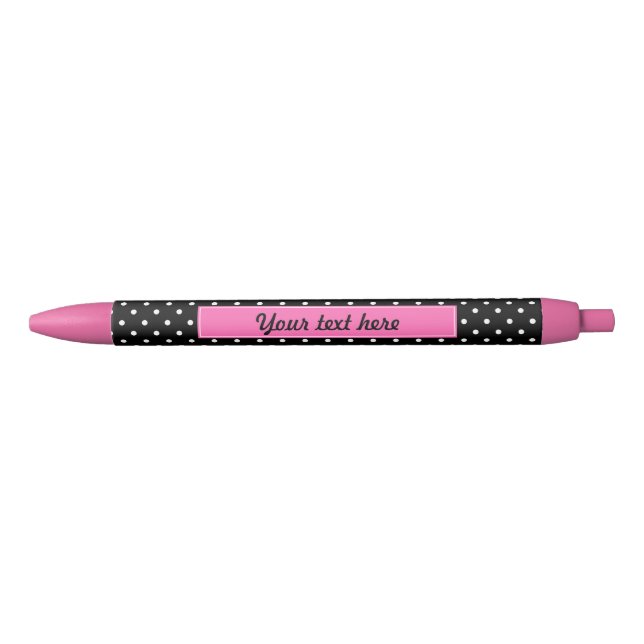 White and Black Polka Dot Pattern Ink Pen (Front)