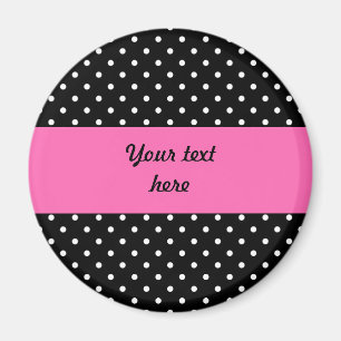 White and Black Polka Dot Pattern Magnet