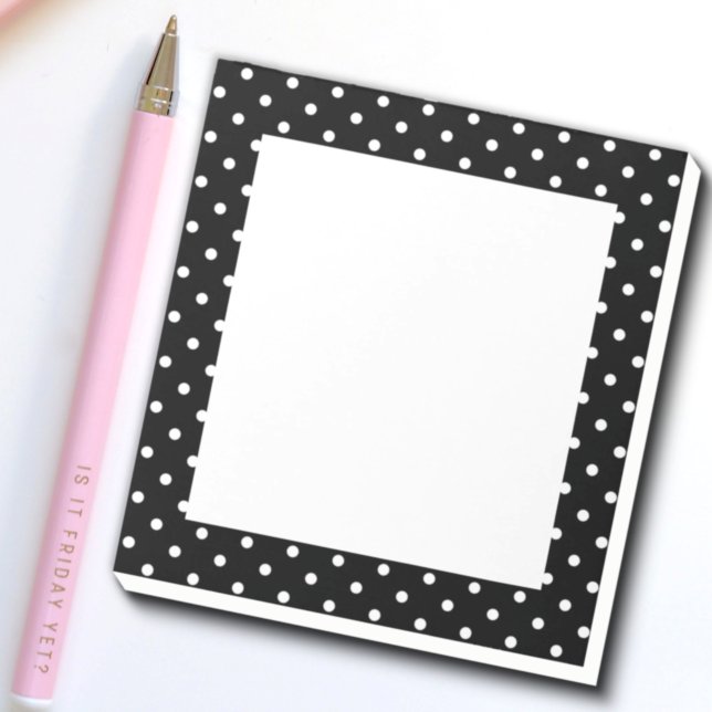White and Black Polka Dot Pattern Notepad (Creator Uploaded)