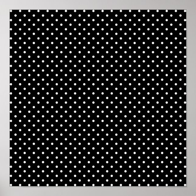 White and Black Polka Dot Pattern Poster (Front)