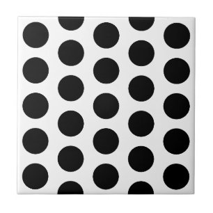 WHITE AND BLACK POLKA DOT STYLISH SIMPLE CUSTOM TILE