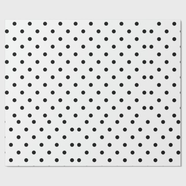 White and Black Polka Dot Wrapping Paper | Classic (Flat)