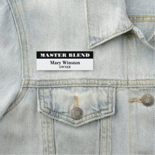 White and Black Professional Name Tag