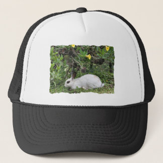 White and Black Rabbit Trucker Hat