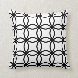 White and Black Rings Cushion