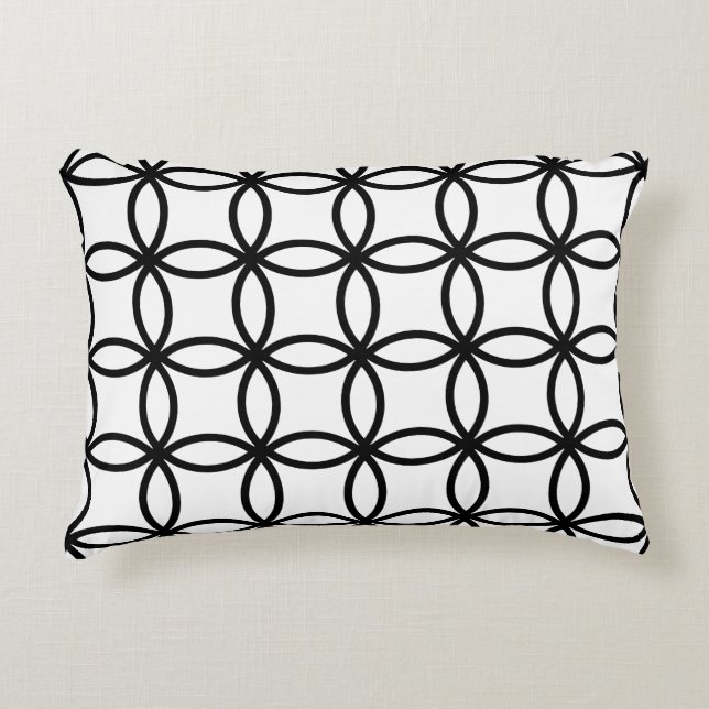 White and Black Rings Decorative Cushion (Front)