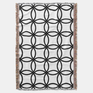 White and Black Rings Throw Blanket