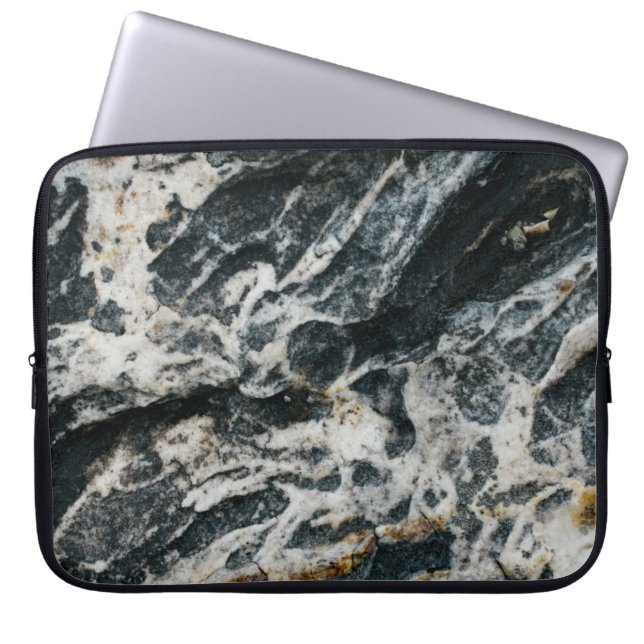 White and black rock formation laptop sleeve (Front)