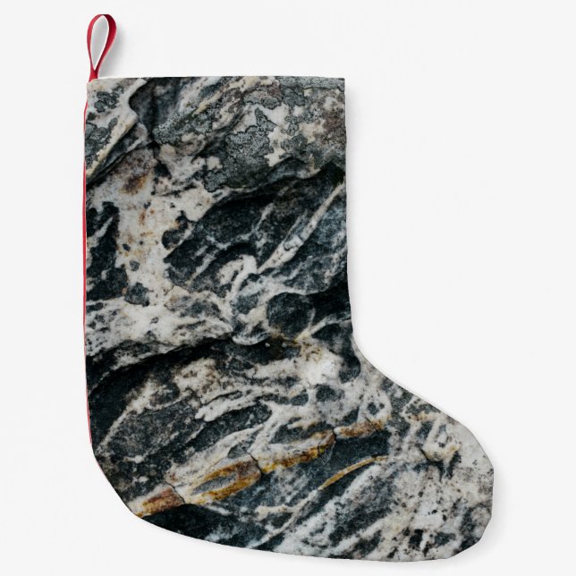 White and black rock formation small christmas stocking (Front)