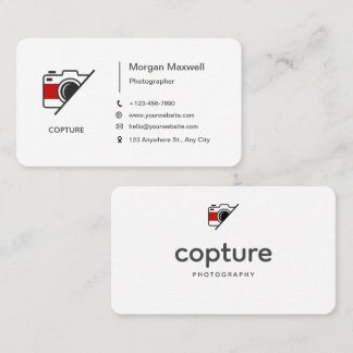 White and Black Simple Clean Photography Business Card