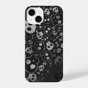 white and black skull heads iPhone 14 case