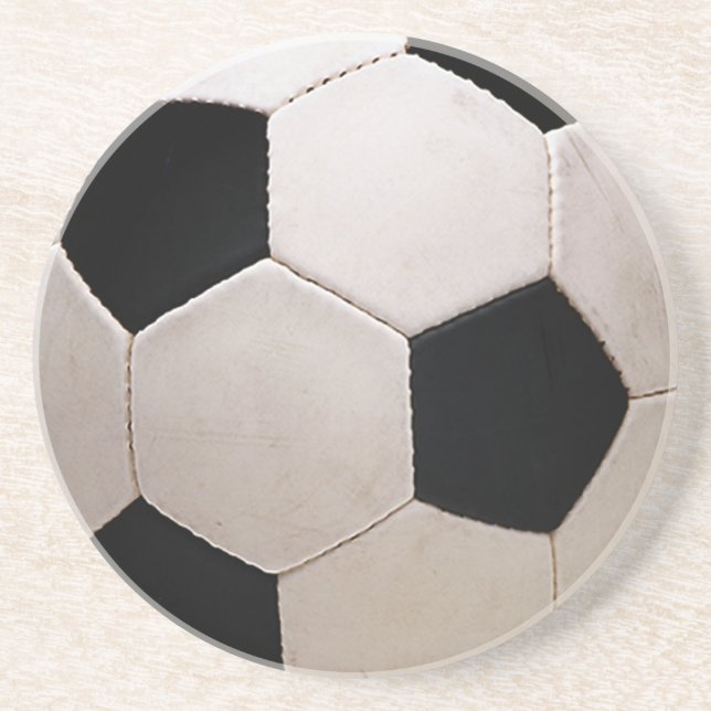 White and Black Soccer Ball Coaster (Front)