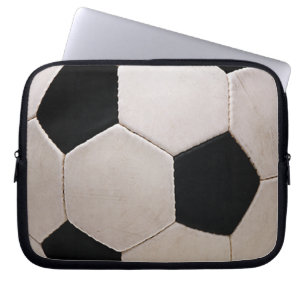 White and Black Soccer Ball Laptop Sleeve