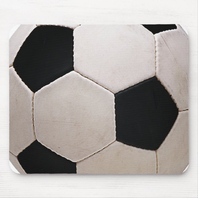White and Black Soccer Ball Mouse Pad (Front)