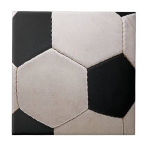 White and Black Soccer Ball Tile
