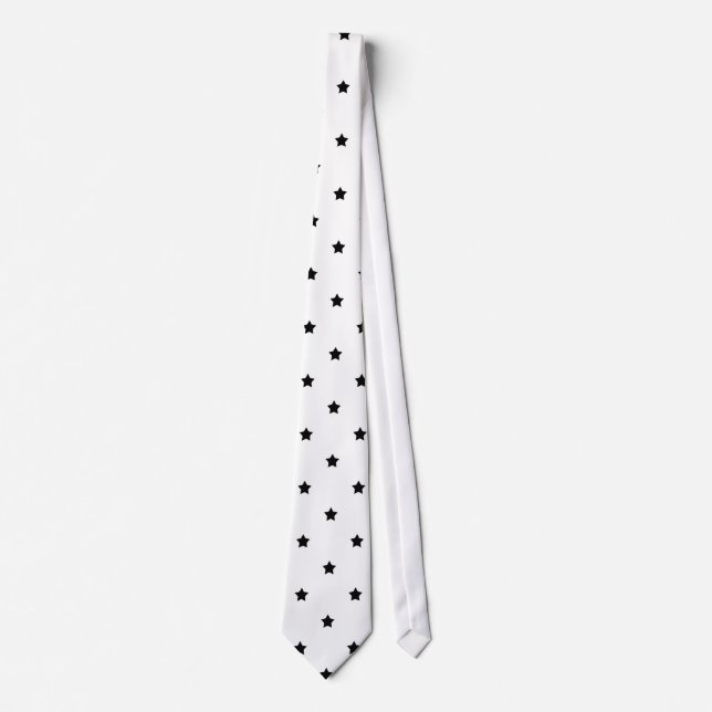 White and Black Star Pattern. Tie (Front)