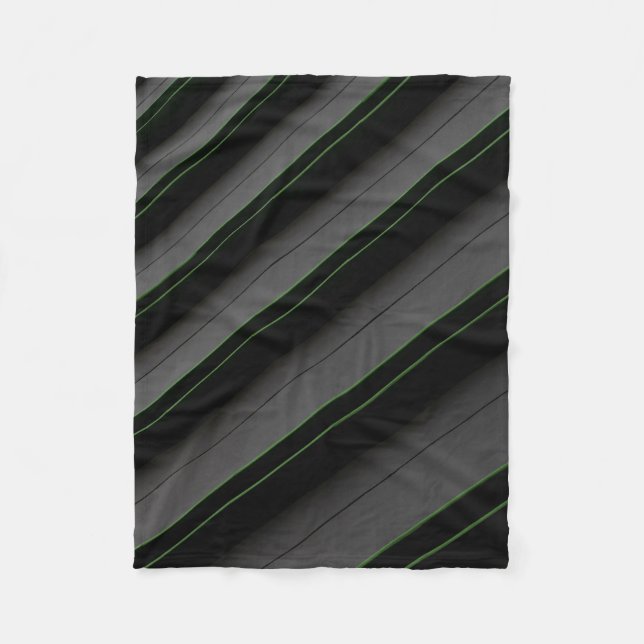 White and black stripe textile fleece blanket (Front)