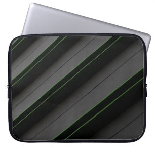 White and black stripe textile laptop sleeve