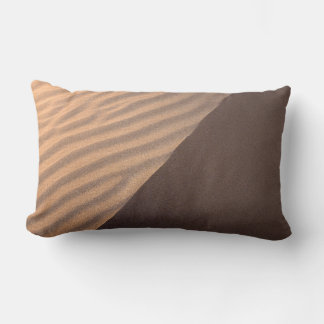 White and black stripe textile lumbar cushion