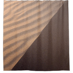 White and black stripe textile shower curtain