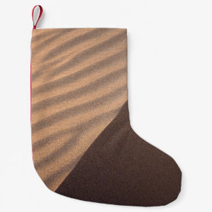White and black stripe textile small christmas stocking
