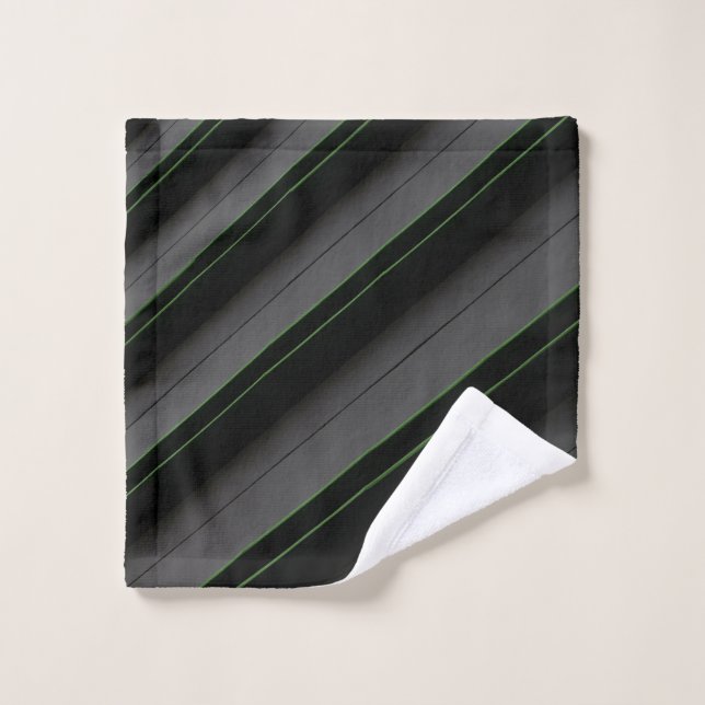 White and black stripe textile wash cloth (Wash Cloth)