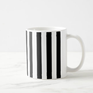 White and black striped mug