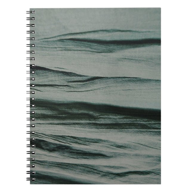 White and black striped textile notebook (Front)