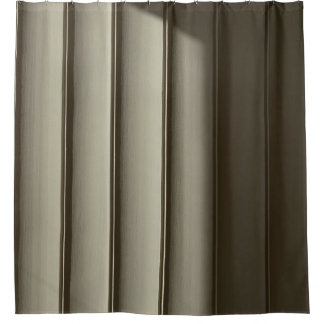 White and black striped textile shower curtain