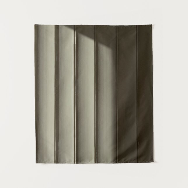 White and black striped textile tapestry (Front)
