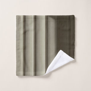White and black striped textile wash cloth