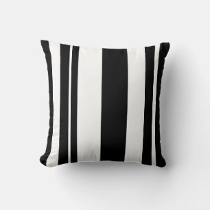 White and Black Striped throw pillow