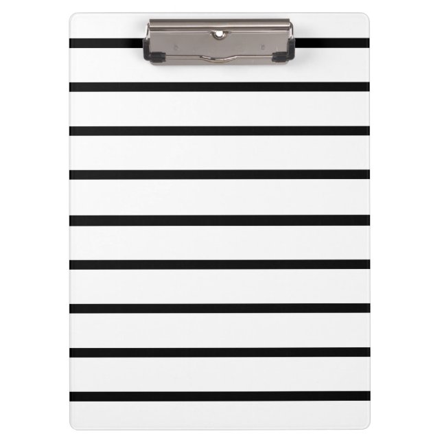 White and Black Stripes Design Clipboard (Front)